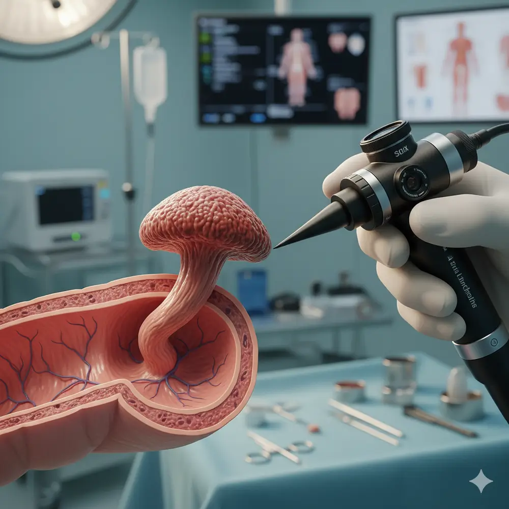 clinica_de_endocopía_avanzada | pólipos adenomatosos Imagen del colon mostrando un pólipo adenomatoso colon- clinica de endoscopia avanzada