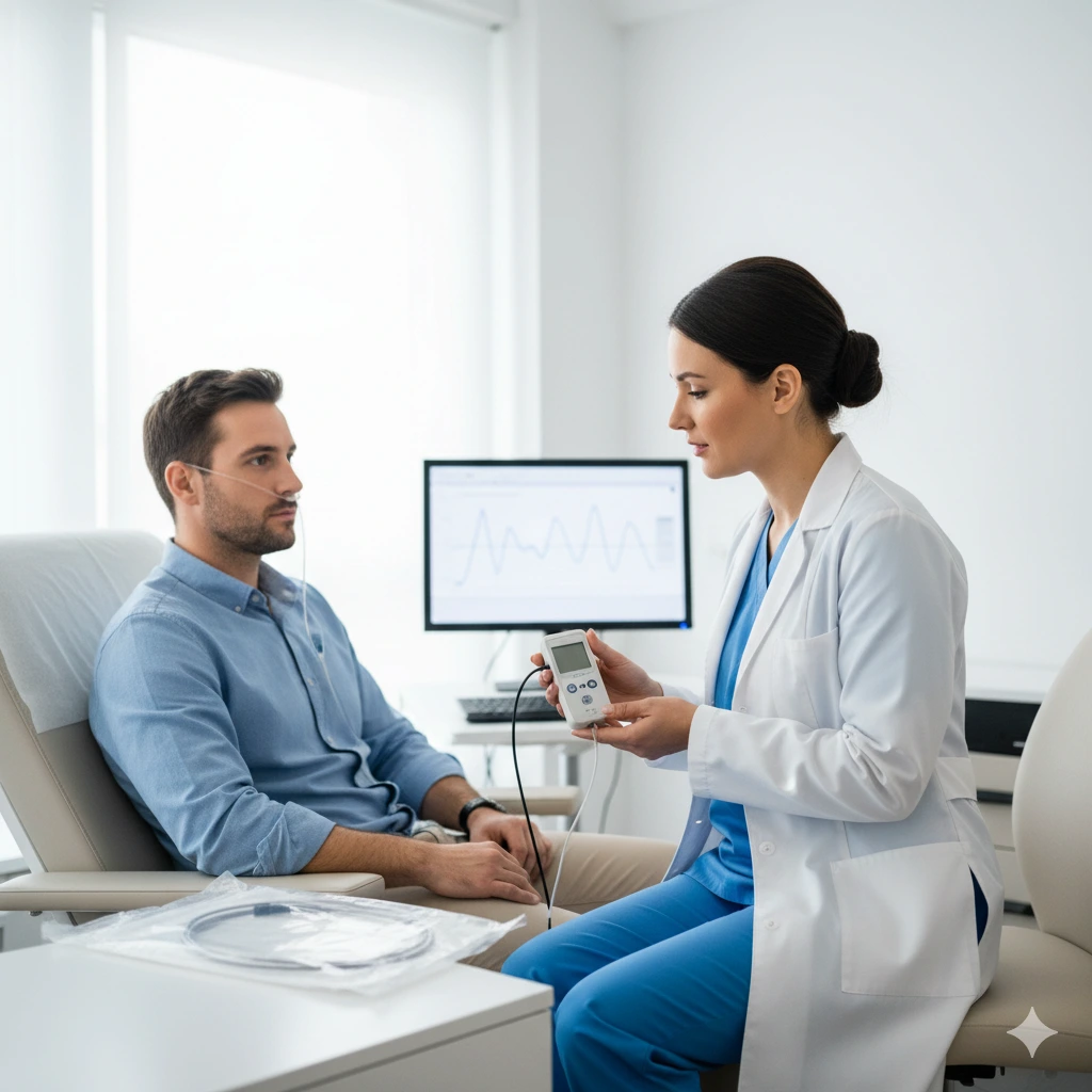 Ilustración del procedimiento de phmetria 24 horas con sonda nasal - clinica de endoscopia avanzada